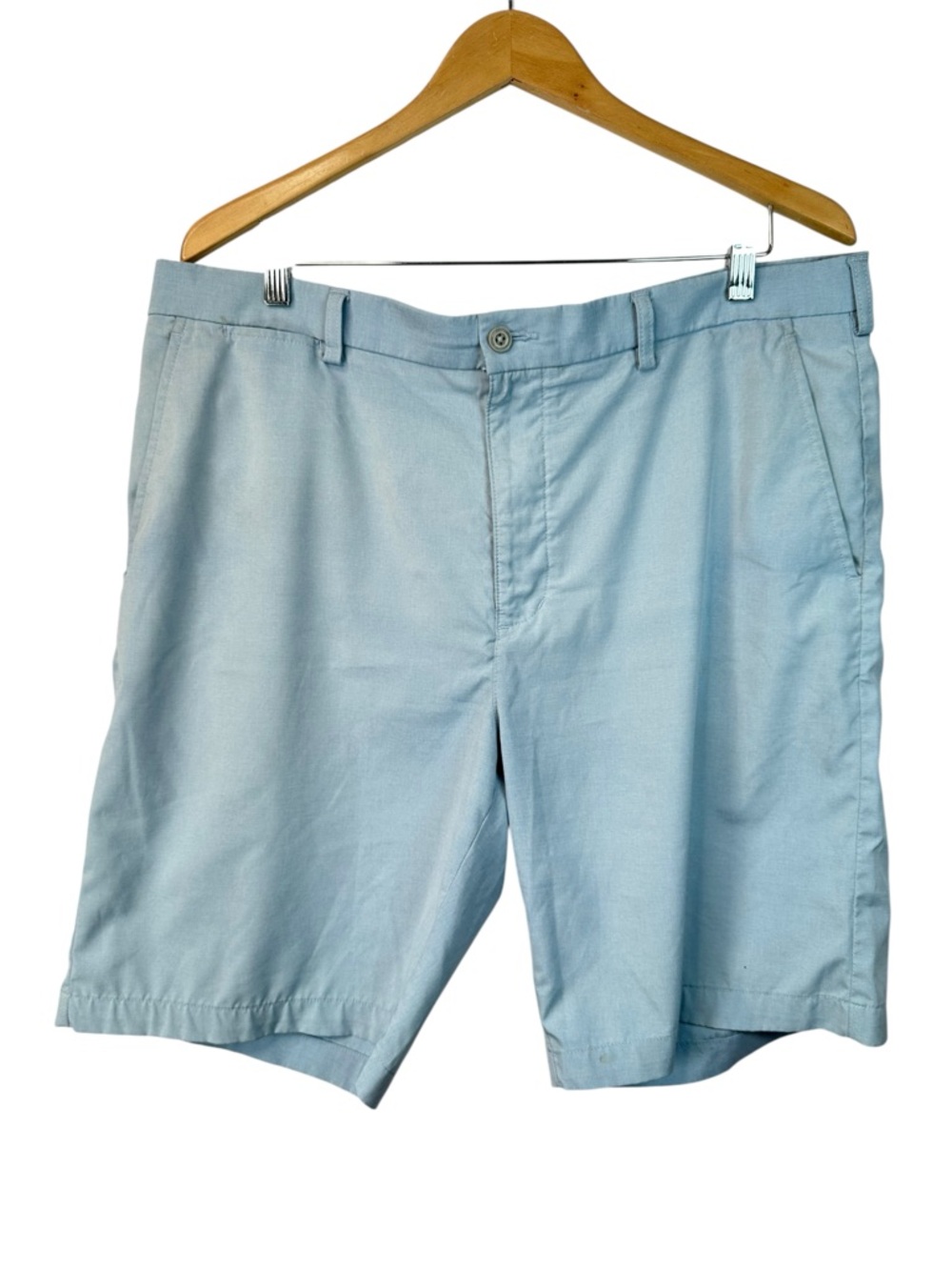 PGA Tour Light Blue Chino Shorts Flat Front Golf Casual Summer Mens Size 38